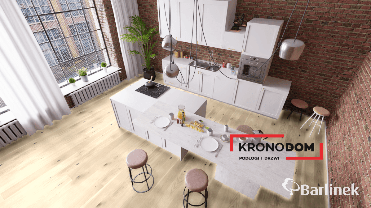 Podłoga drewniana Barlinek DECOR LINE dąb creme brulee grande 1WG000628 gr.14mm, 4V (1opk.=2,77m2) 180x2200, deska 1-lamelowa, olej naturalny 11