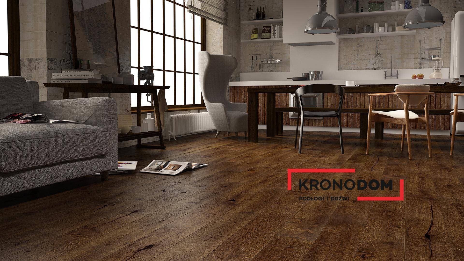Podłoga drewniana Barlinek DECOR LINE dąb marsala grande 1WG000550 gr.14mm, 4V (1opk.=2,77m2) 180x2200, deska 1-lamelowa, lakier matowy 3