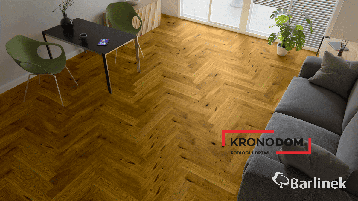 Podłoga drewniana Barlinek CLASSICO LINE dąb brown sugar 1WC000006 gr.14mm, 4V (1opk.=0,65m2) 130x725, deska 1-lamelowa, lakier matowy, jodła klasyczna 130 9