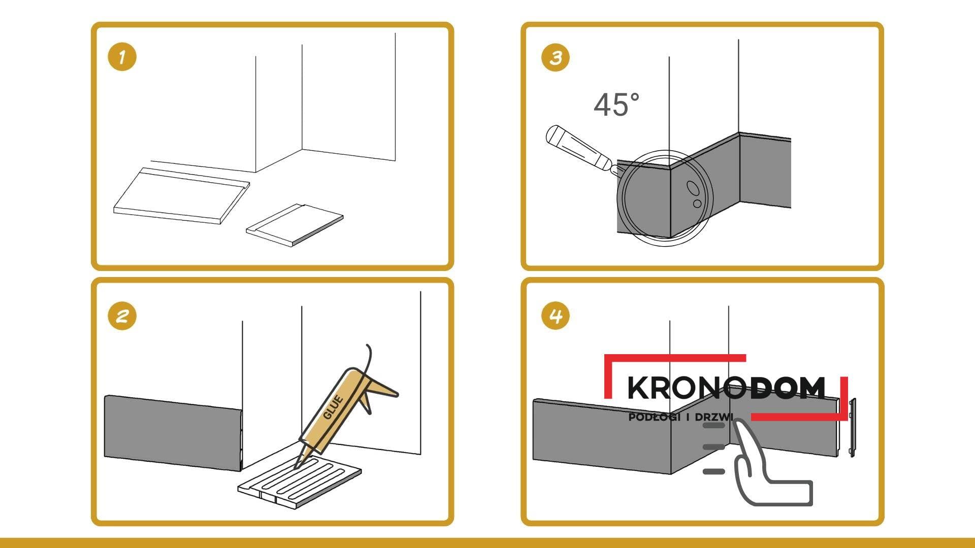 Listwa przypodłogowa VILO SEMPLA 701 biała wysokość 8 cm, szerokość krycia 1,4 cm, dł 2400 cm 2