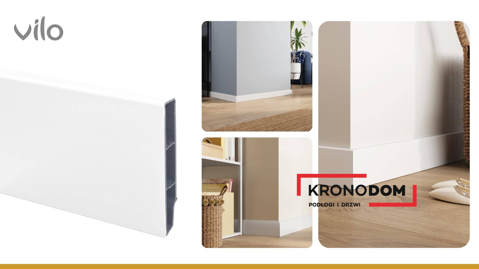 Listwa przypodłogowa VILO SEMPLA 701 biała wysokość 8 cm, szerokość krycia 1,4 cm, dł 2400 cm 14