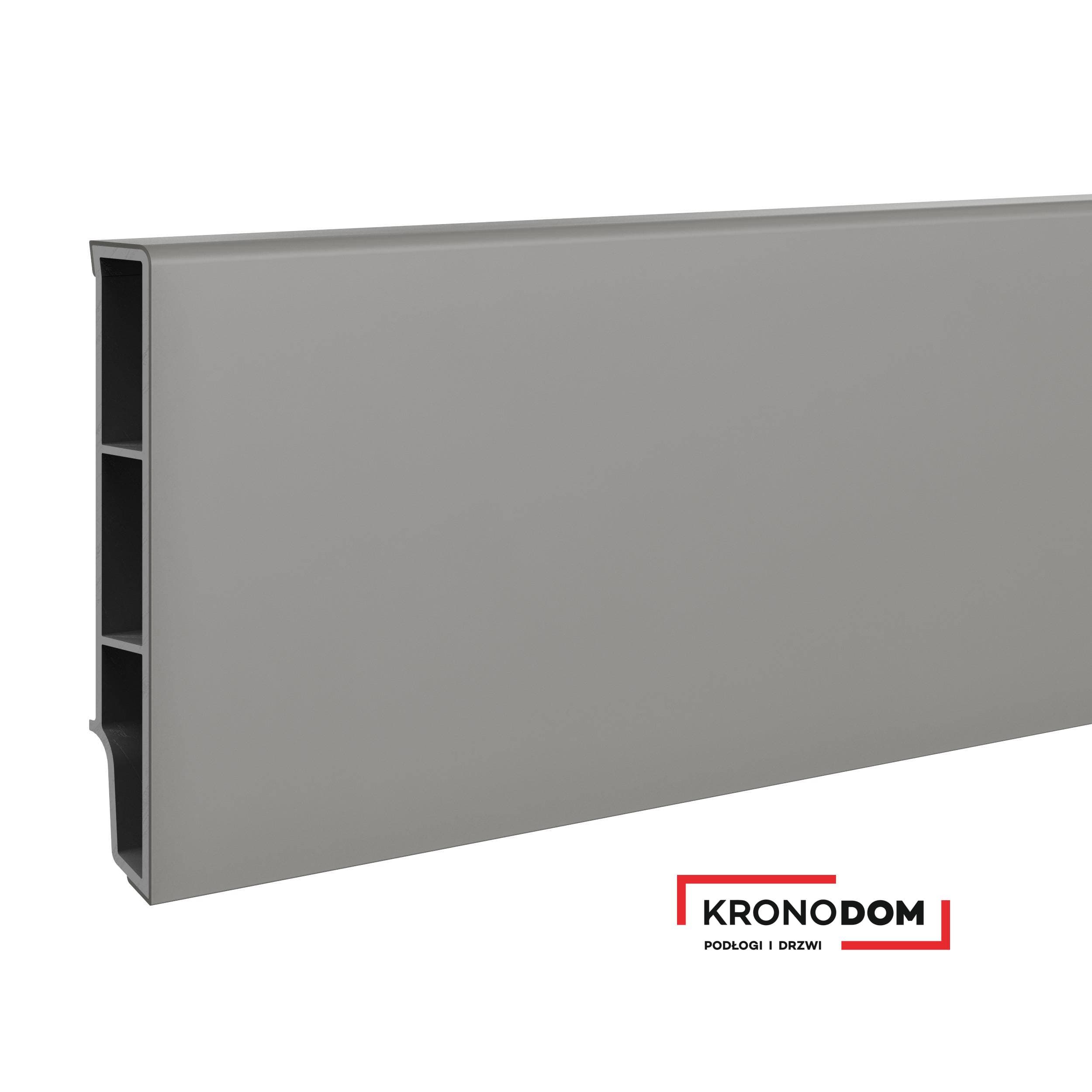 Listwa przypodłogowa VILO SEMPLA 703 ciemnoszara wysokość 8 cm, szerokość krycia 1,4 cm, dł 2400 cm
