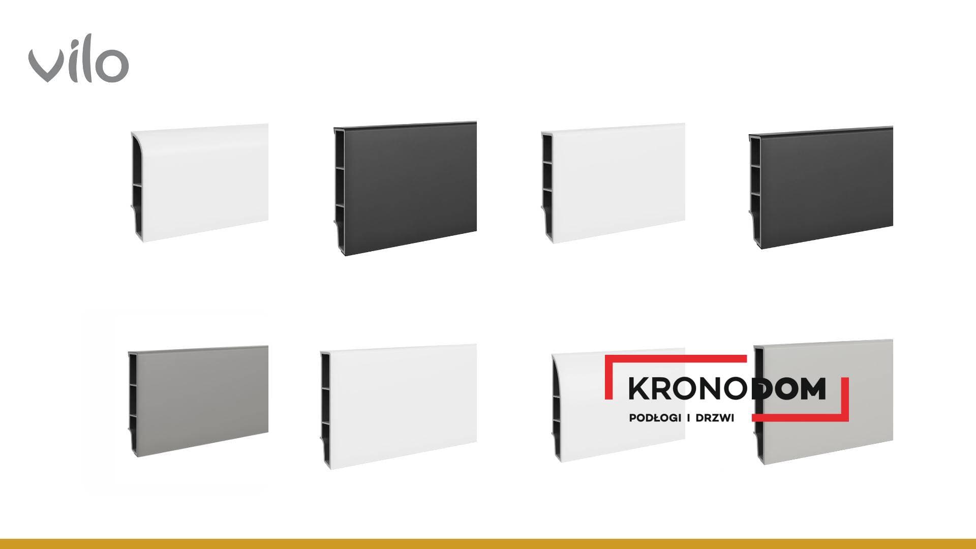 Listwa przypodłogowa VILO SEMPLA 704 jasnoszara wysokość 8 cm, szerokość krycia 1,4 cm, dł 2400 cm 10
