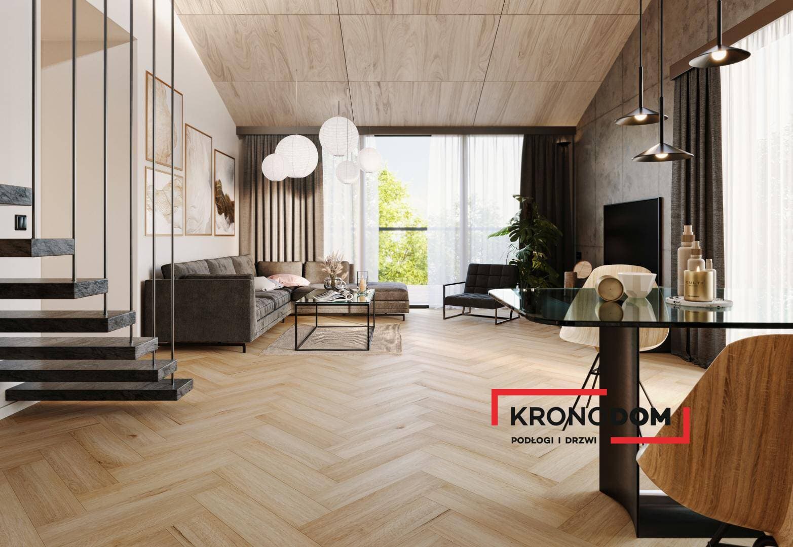 Panele winylowe ARBITON AMARON HERRINGBONE ACOUSTIC dąb Yankee CAA 153, klasa 33, gr.6,3mm, 4V (1op.=1,051m2) jodełka NOWOŚĆ 2025 2