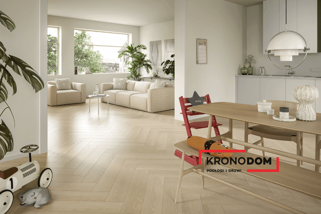 Panele podłogowe EGGER NATURESENSE HERRINGBONE dąb Baronia piaskowy EL2133 AC4, gr.8mm, 4V (1opk.=1,9760 m2) jodełka NOWOŚĆ 2025 2