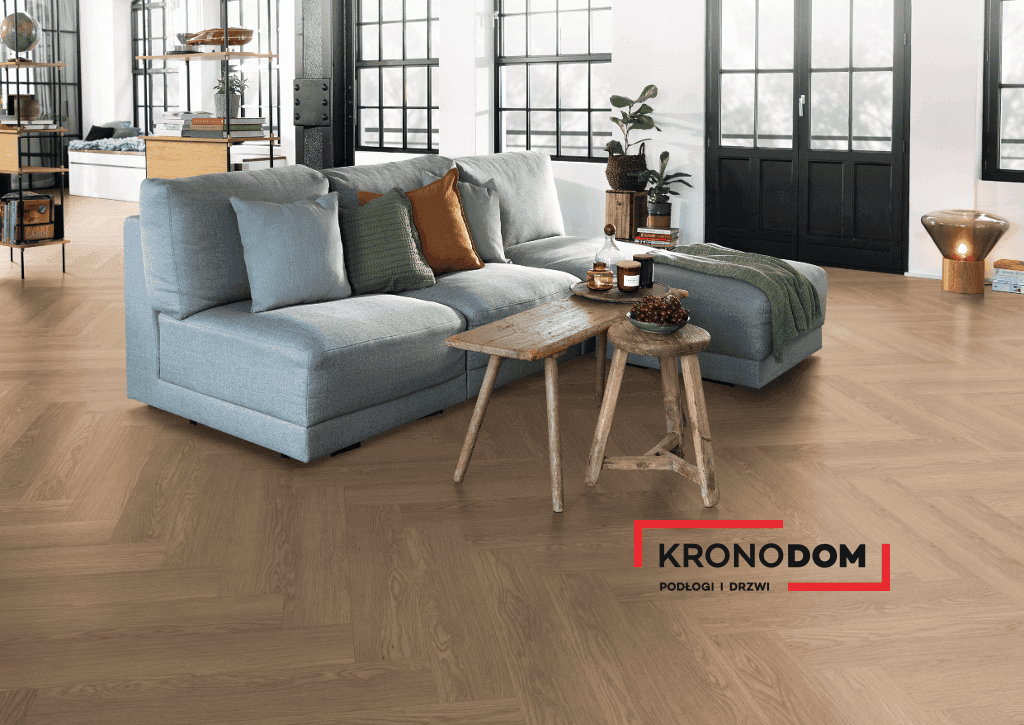 Panele podłogowe EGGER NATURESENSE HERRINGBONE dąb Baronia brązowy EL2134 AC4, gr.8mm, 4V (1opk.=1,9760 m2) jodełka NOWOŚĆ 2025 2