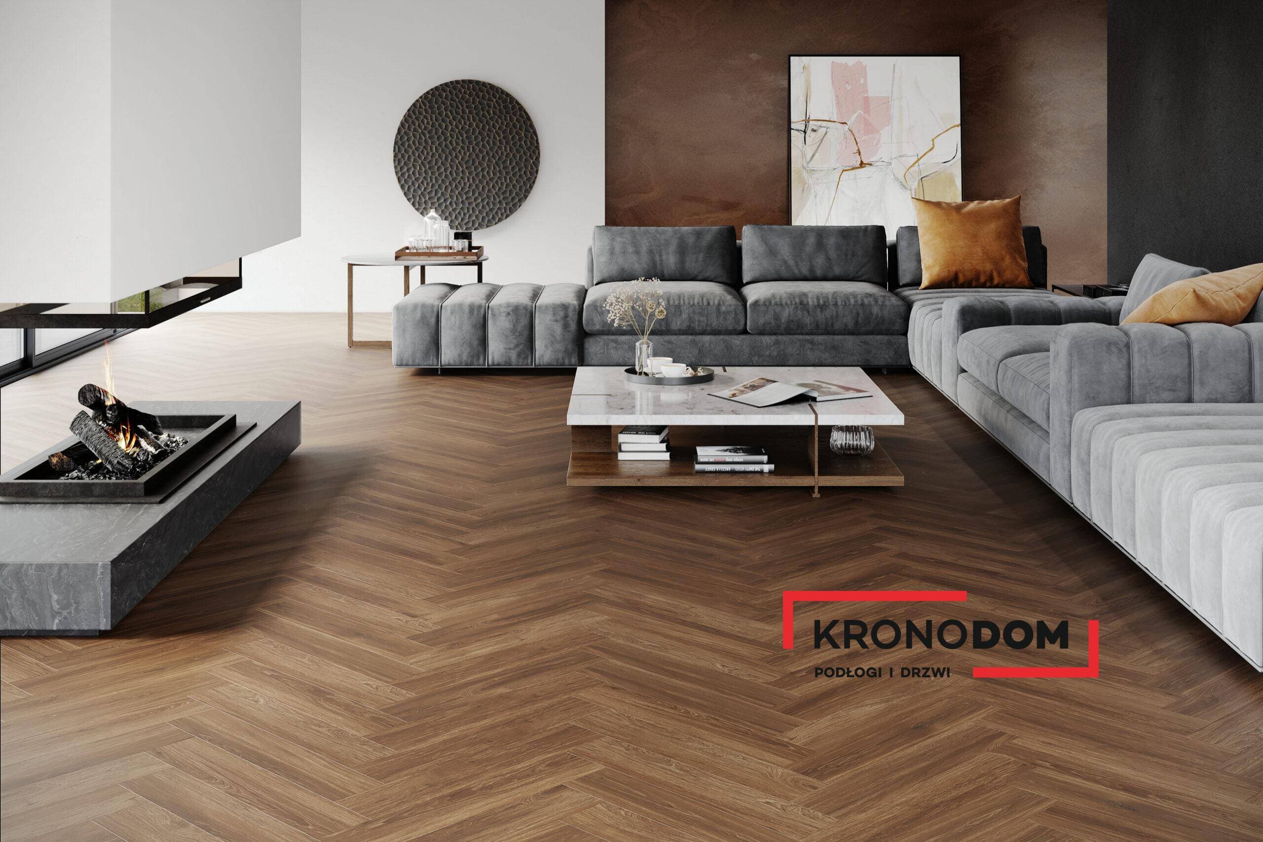 Panele winylowe THE FLOOR HERRINGBONE Marrone Oak P6005HB, klasa 34, gr.6mm, 4V (1opk.=16szt.=1,752m2) NOWOŚĆ 2025 2