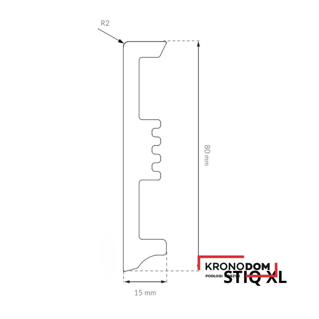 Listwa przypodłogowa ARBITON STIQ XL MONO czarny 200 wysokość 8 cm, szerokość krycia 1,5 cm, dł 2200mm [RAL 9005] 4