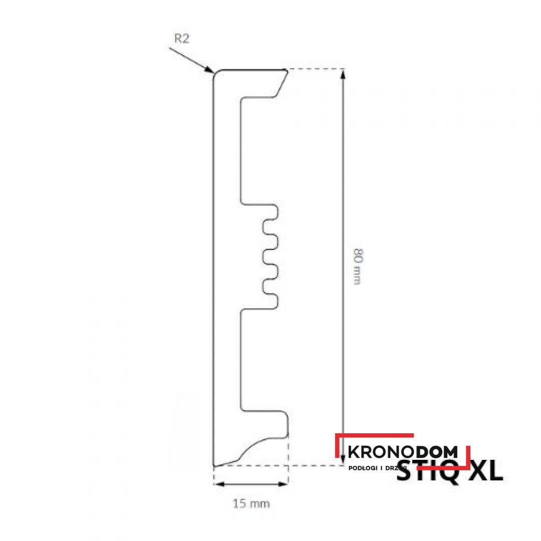 Listwa przypodłogowa ARBITON STIQ XL MONO biały STIX810 wysokość 8 cm, szerokość krycia 1,5 cm, dł 2200mm [RAL 9003] 3