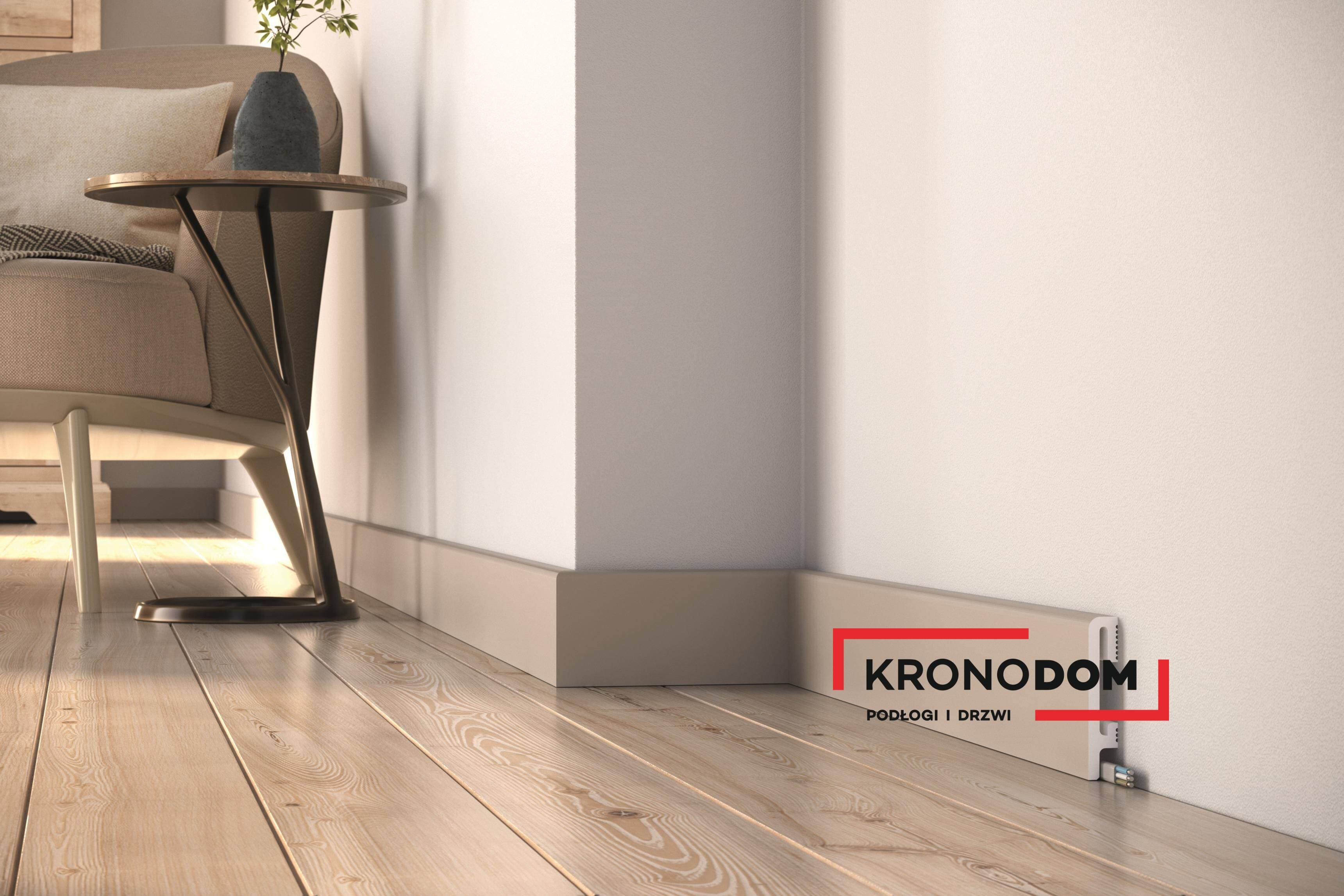 Listwa przypodłogowa DUROFIT cappuccino PF080C wysokość 8 cm, szerokość krycia 1,5 cm, dł 240cm 2