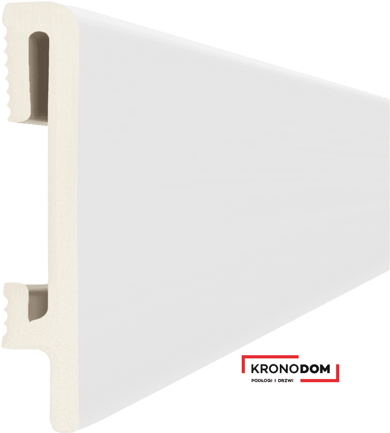 Listwa przypodłogowa DUROFIT biała PF060 wysokość 6 cm, szerokość krycia 1,5 cm, dł 240cm