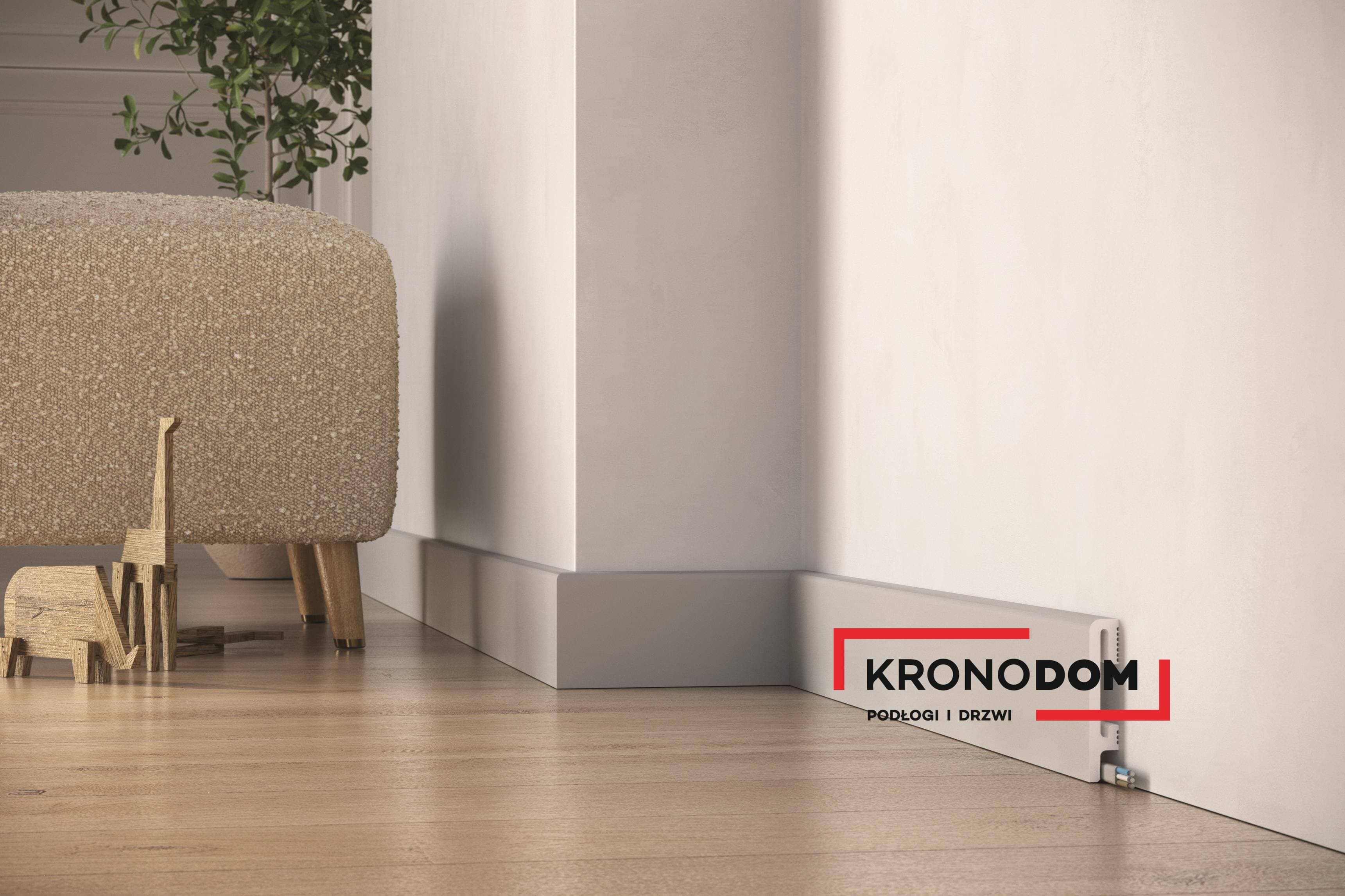 Listwa przypodłogowa DUROFIT szara PF080G wysokość 8 cm, szerokość krycia 1,5 cm, dł 240cm 2