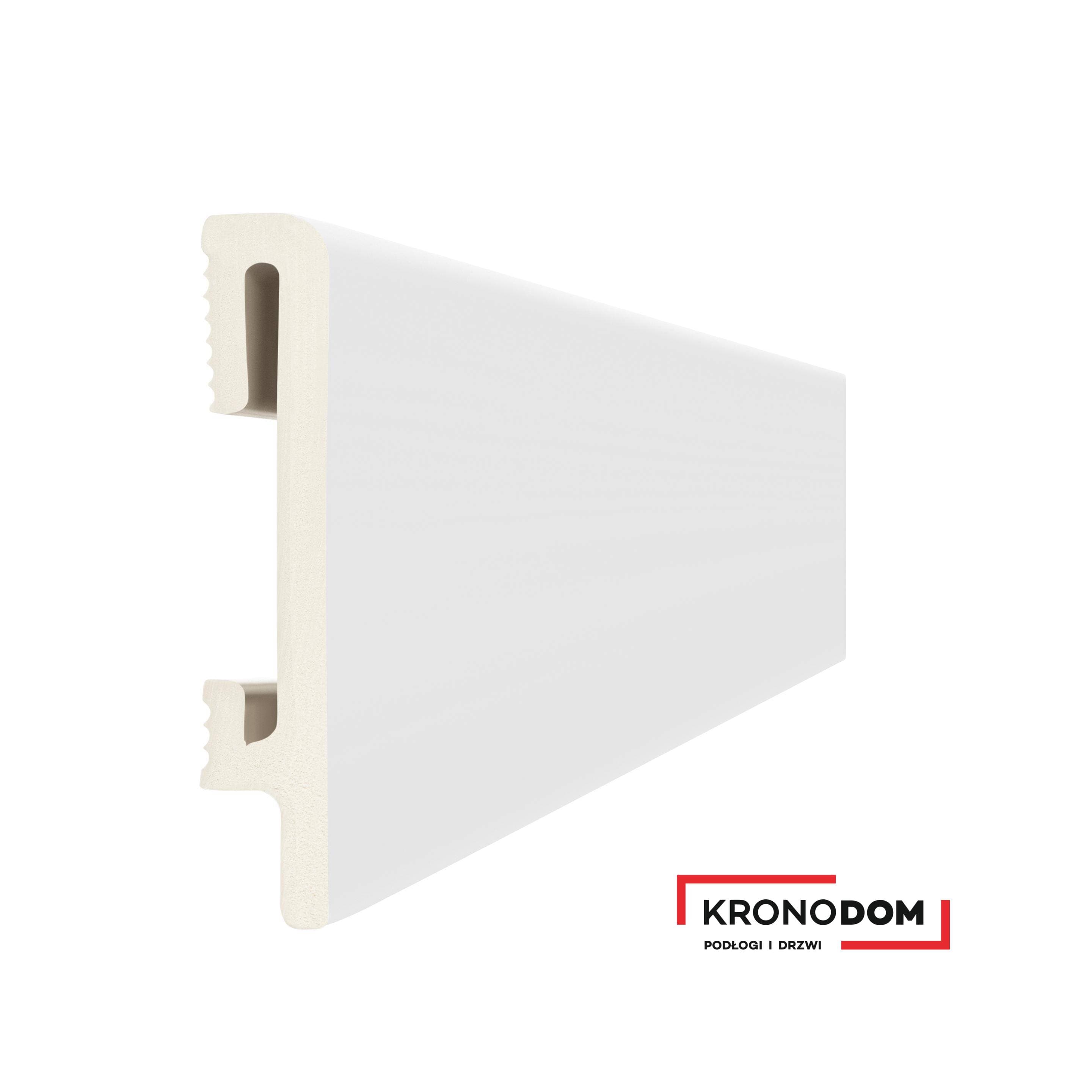 Listwa przypodłogowa DUROFIT biała PF100 wysokość 10 cm, szerokość krycia 1,5 cm, dł 240cm