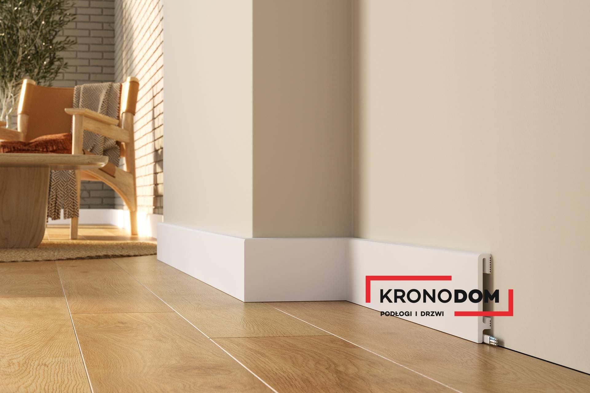 Listwa przypodłogowa DUROFIT biała PF100 wysokość 10 cm, szerokość krycia 1,5 cm, dł 240cm 3
