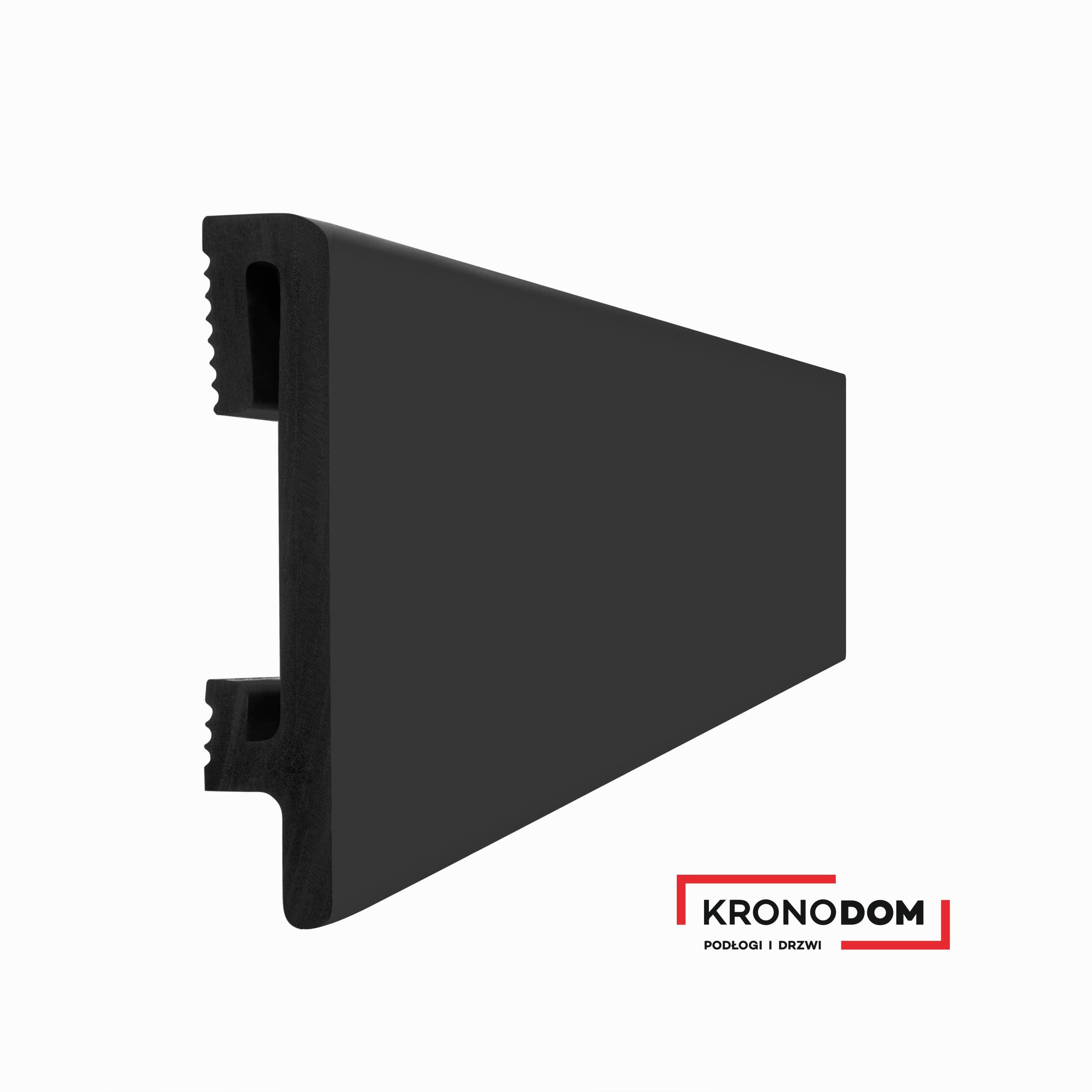 Listwa przypodłogowa DUROFIT czarna PF100B wysokość 10 cm, szerokość krycia 1,5 cm, dł 240cm