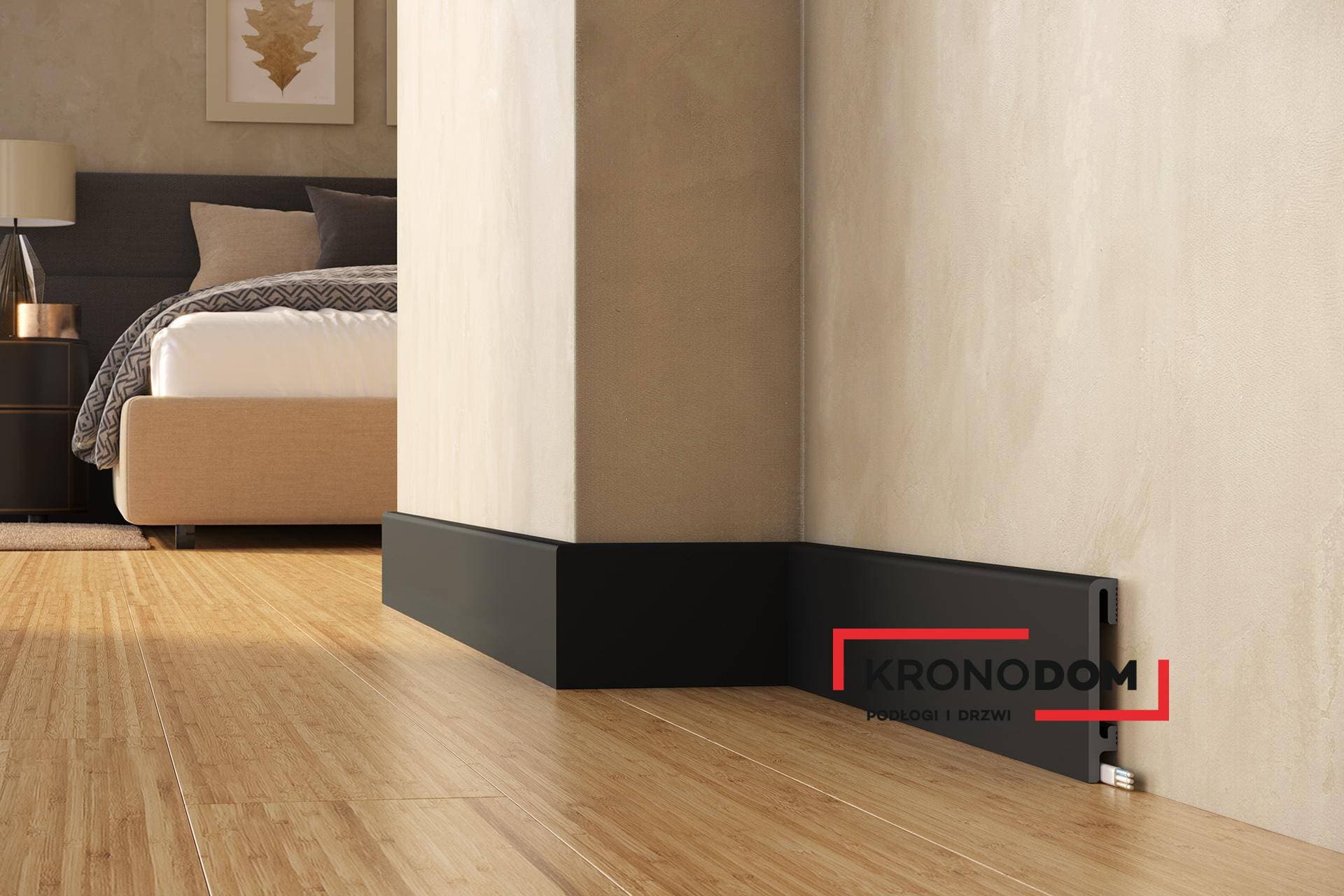 Listwa przypodłogowa DUROFIT czarna PF100B wysokość 10 cm, szerokość krycia 1,5 cm, dł 240cm 5