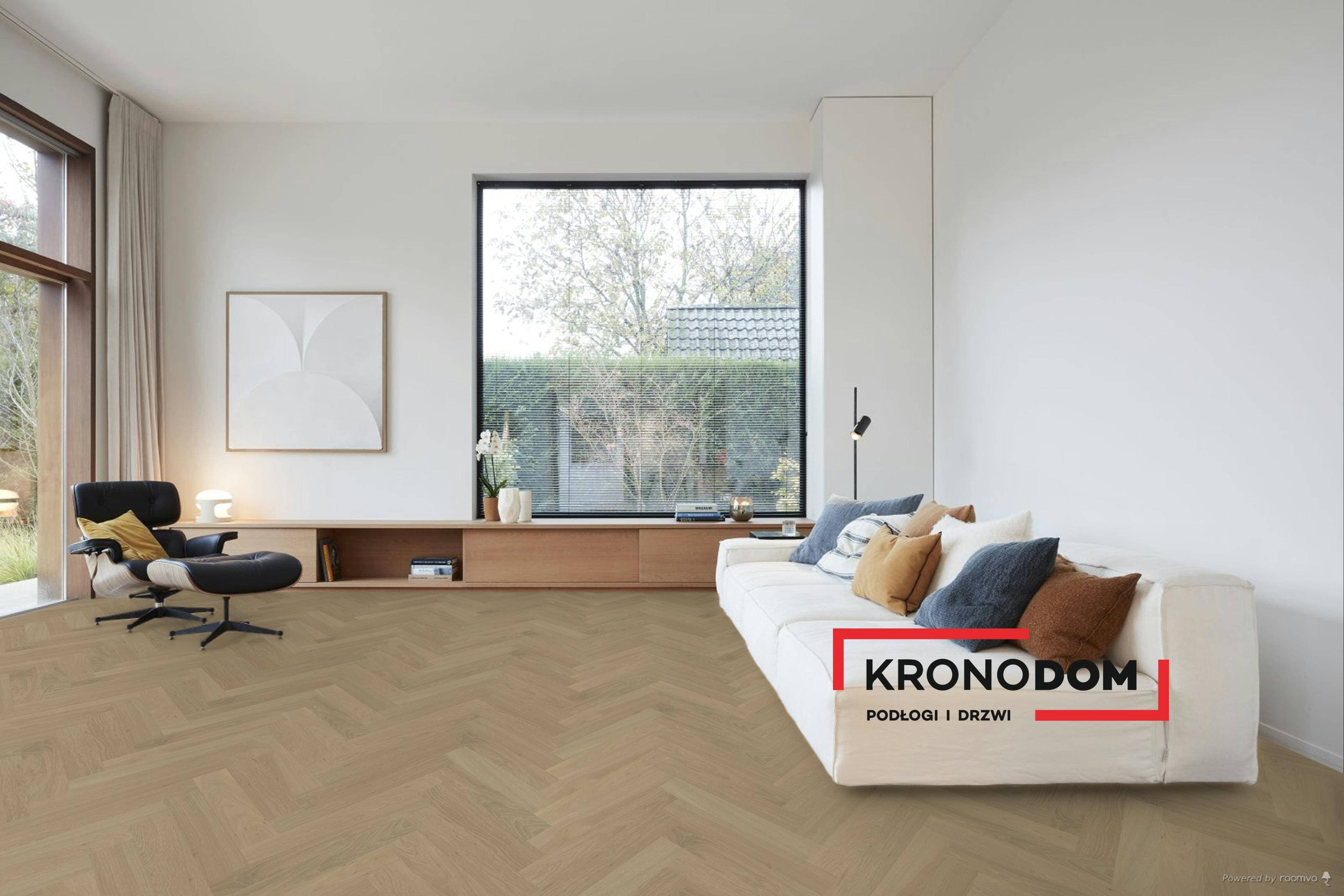 Panele fornirowane PARQWOOD HERRINBONE Oak Calm Silk 61001485 klasa 33, gr.9,5mm, 4V (1opk=0,847m2) jodełka klepka A NOWOŚĆ 2026 5