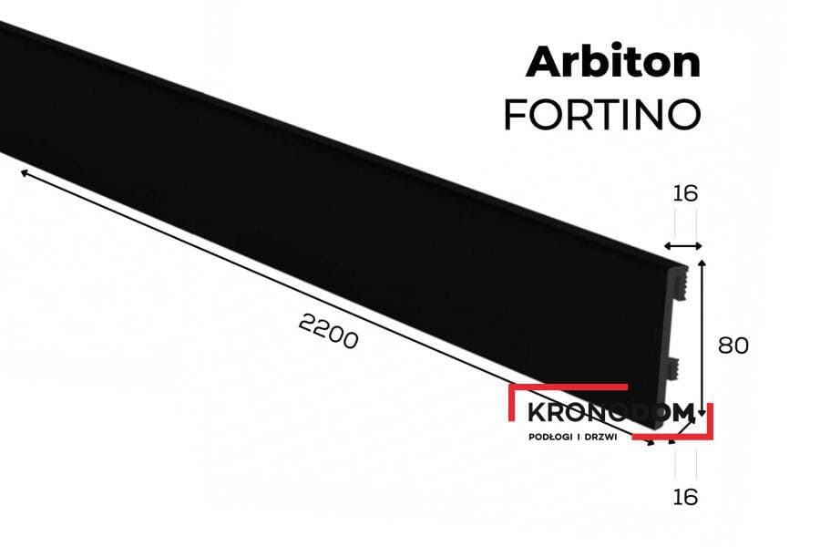 Listwa przypodłogowa ARBITON FORTINO czarna 200 wysokość 8 cm, szerokość krycia 1,6 cm, dł 2200mm (NCS S1502-Y50R) 4
