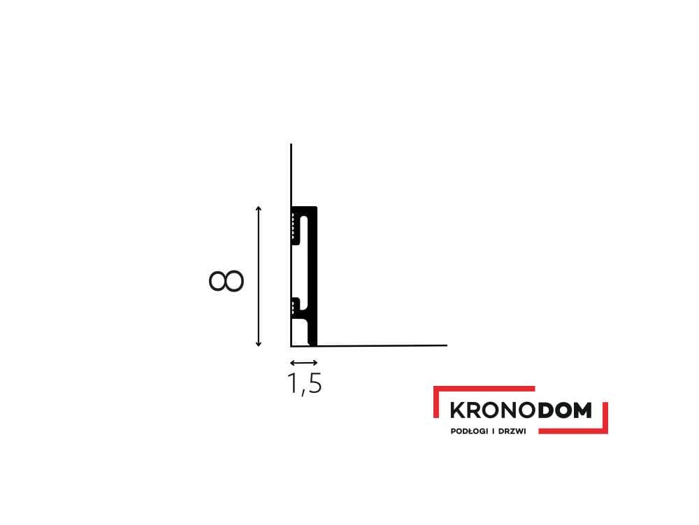 Listwa przypodłogowa DUROFIT biała PF081 wysokość 8 cm, szerokość krycia 1,5 cm, dł 240cm 2