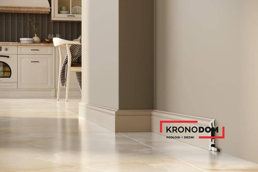 Listwa przypodłogowa DUROFIT kaszmir PF082K wysokość 8 cm, szerokość krycia 1,5 cm, dł 240cm