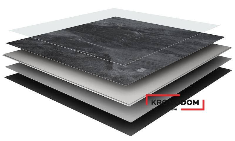 Panele winylowe VOX VILO STONE SPC dark stone 6074907 klasa 33, gr.6mm, 4V (1op=4szt.=1,44 m2) 4