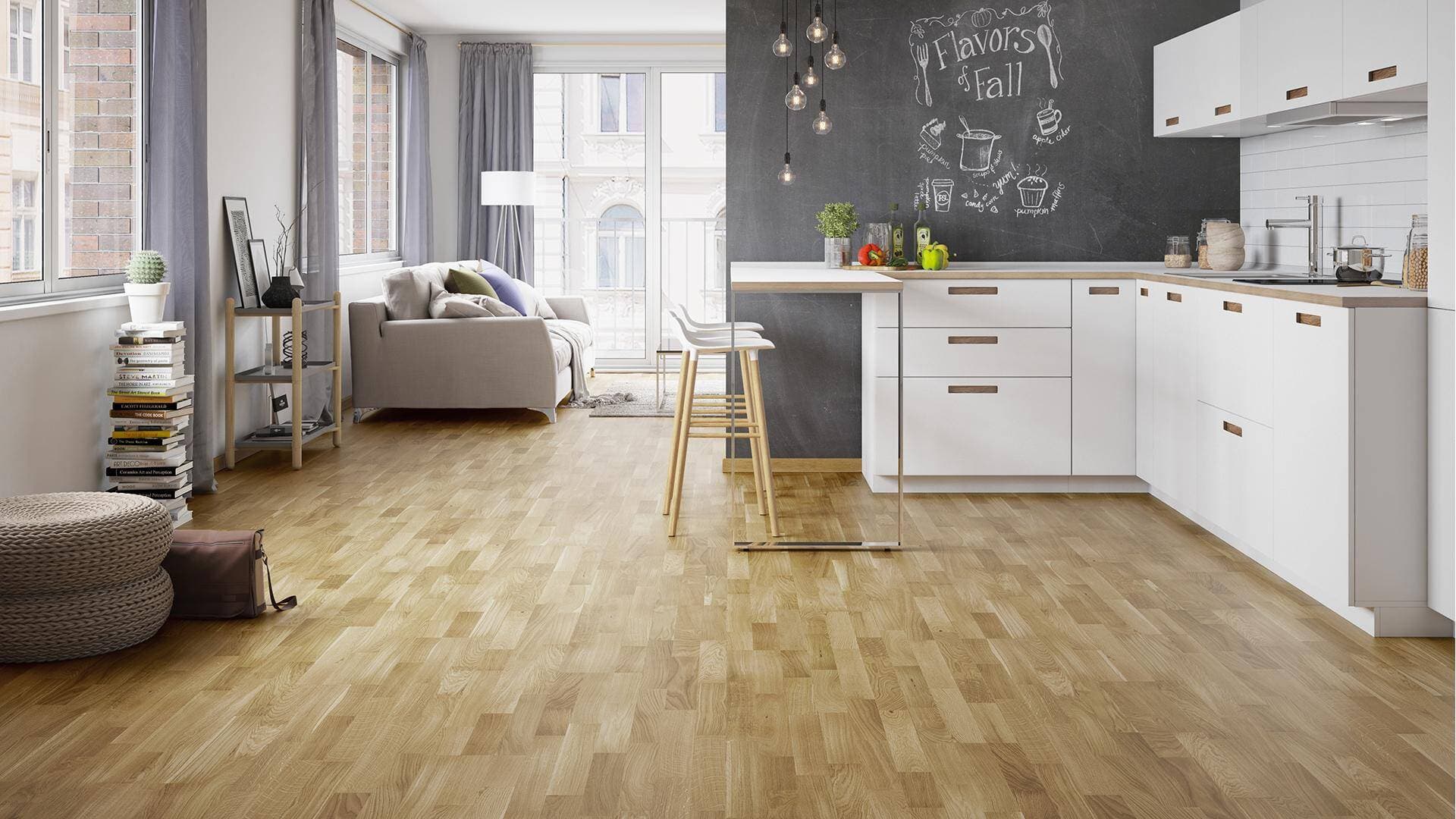 Podłoga drewniana Barlinek LIFE LINE dąb askania molti 3WG000311 gr.14mm (1opk.=3,18m2) 207x2200, deska 3-lamelowa, lakier professional 2