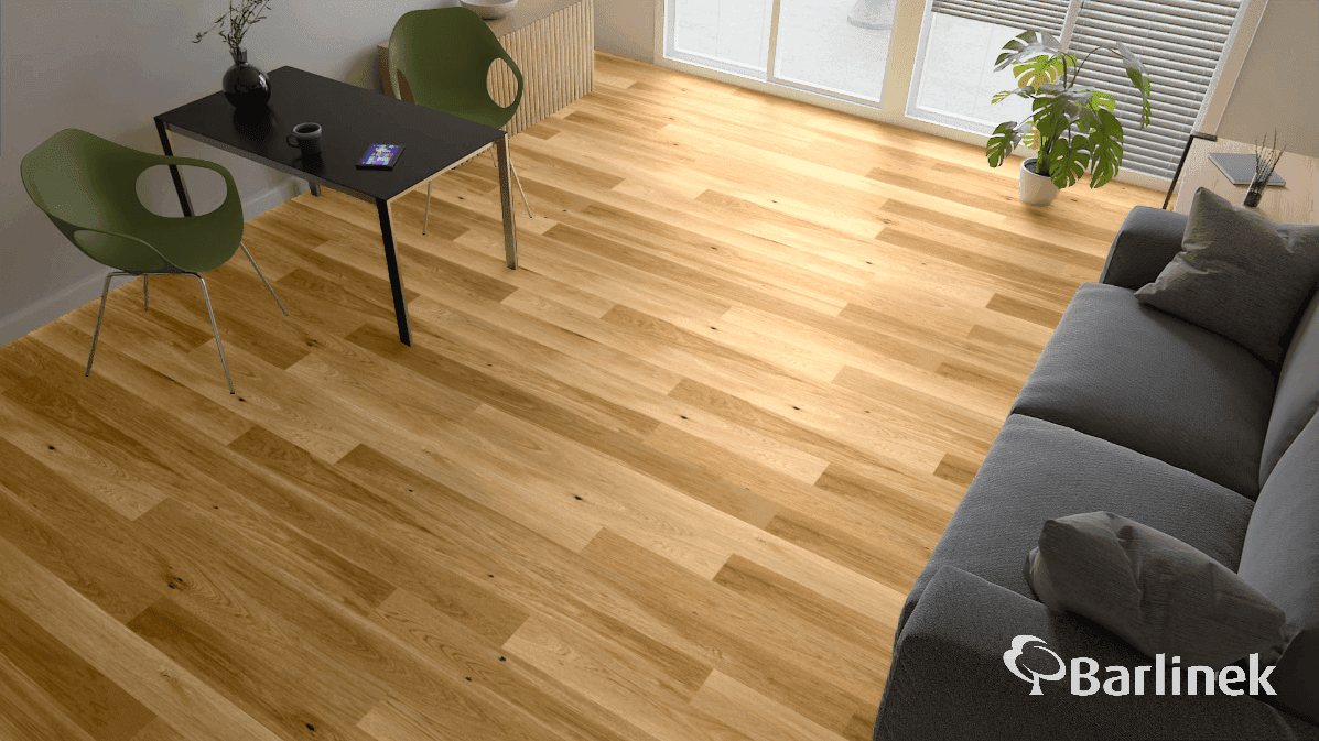 Podłoga drewniana Barlinek PURE LINE dąb caramel medio 1WG000773 gr.14mm, 4V (1opk.=2,38m2) 155x2200, deska 1-lamelowa, lakier matowy 5
