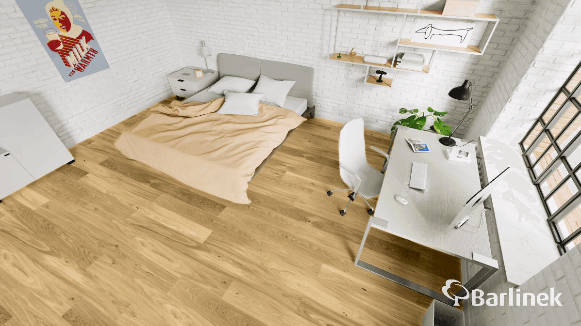Podłoga drewniana Barlinek PURE LINE dąb modern grande 1WG000886 gr.14mm, 4V (1opk.=2,26m2) 180x1800, deska 1-lamelowa, lakier matowy 7