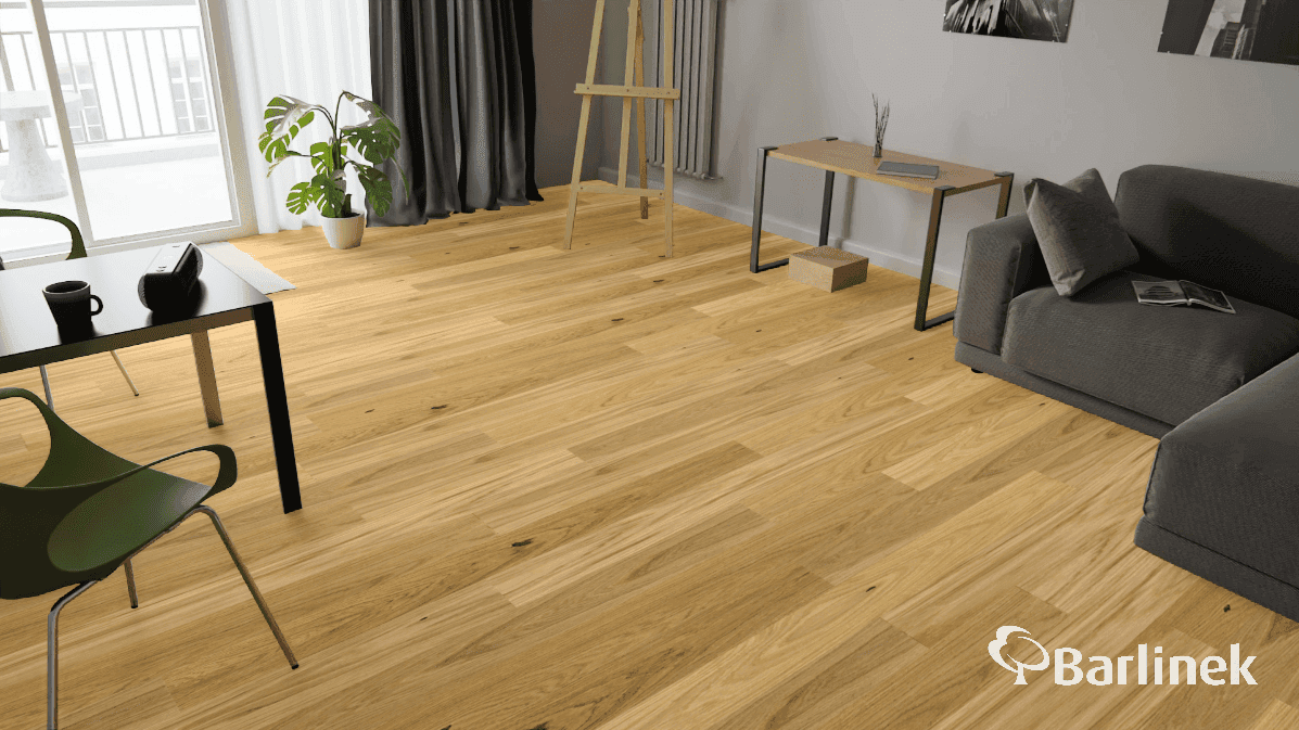 Podłoga drewniana Barlinek PURE LINE dąb bright grande 1WG000890 gr.14mm, 4V (1opk.=2,77m2) 180x2200, deska 1-lamelowa, olej naturalny 5