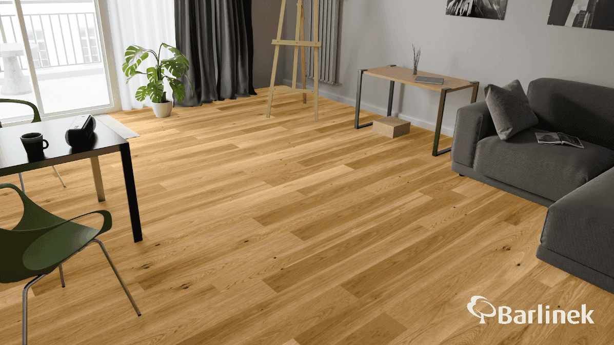 Podłoga drewniana Barlinek PURE LINE dąb caramel grande 1WG000284 gr.14mm, 4V (1opk.-2,77m2) 180x2200, deska 1-lamelowa, lakier matowy 5