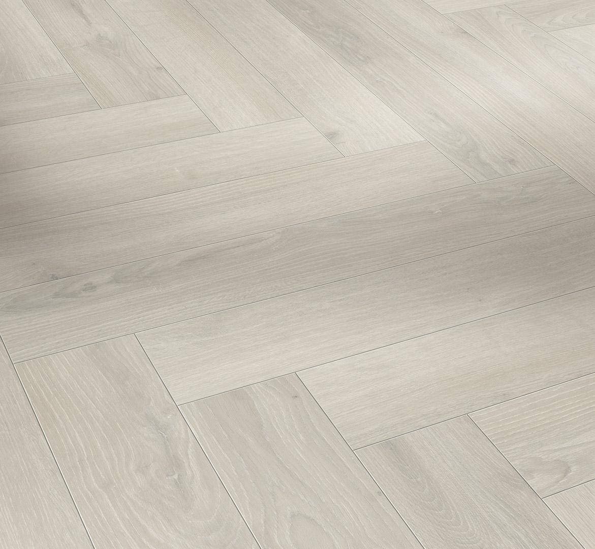 Panele podłogowe PARADOR TRENDTIME 3 oak skyline white 1747862 gr.8mm, AC4, 4V (1op=13szt.=1,595m2) jodełka 2