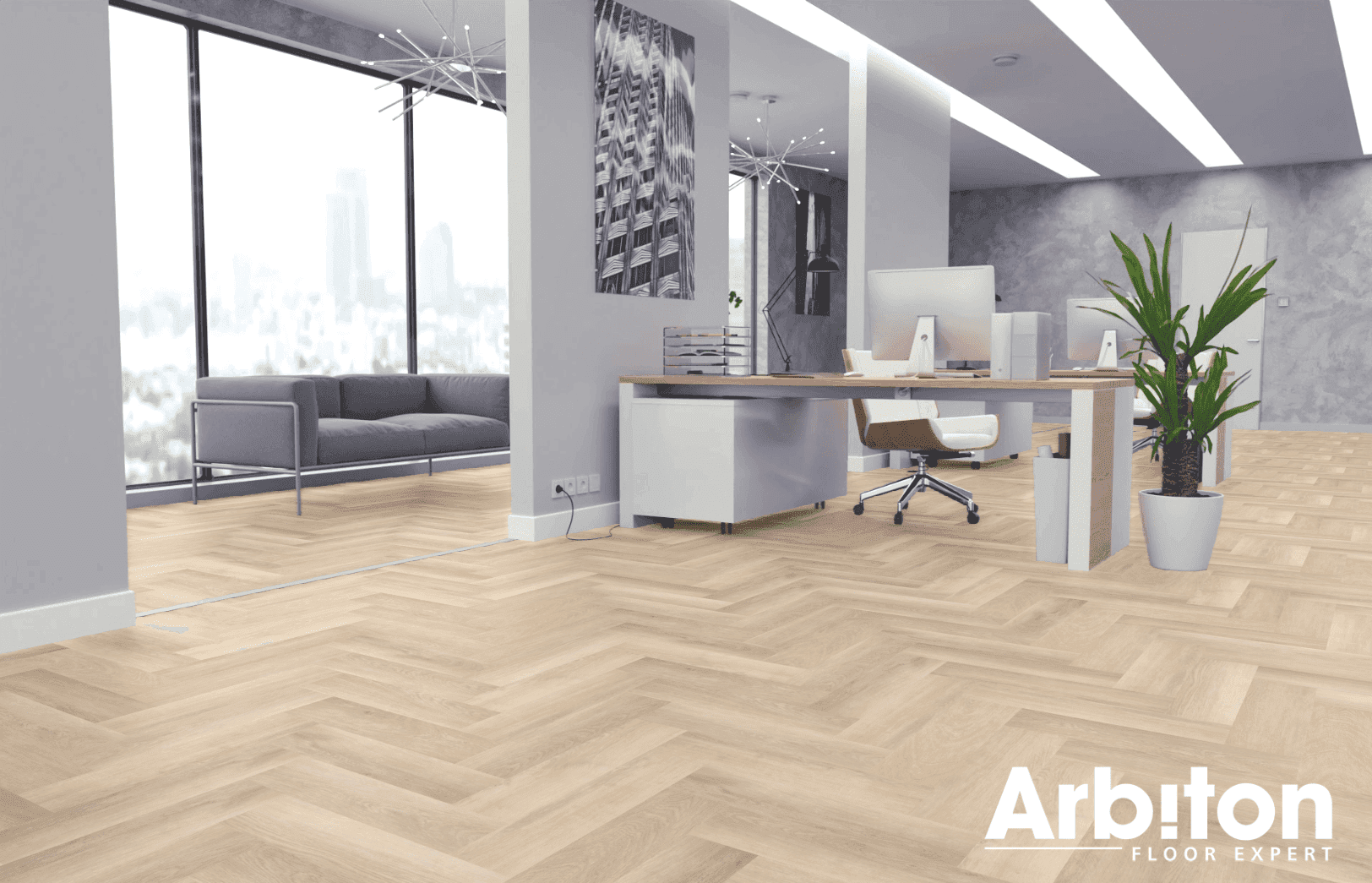 Panele winylowe ARBITON AMARON HERRINGBONE dąb Dearwood CA 187 klasa 33, gr.5mm, 4V (1op.=16szt.=1,402m2) jodełka 3
