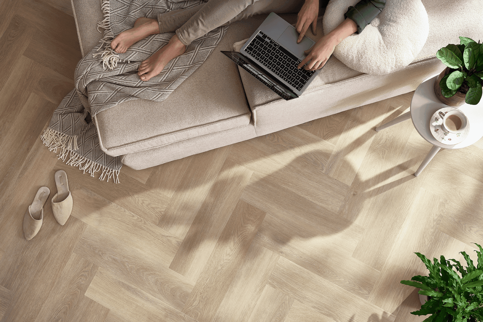 Panele winylowe ARBITON AMARON HERRINGBONE dąb Dearwood CA 187 klasa 33, gr.5mm, 4V (1op.=16szt.=1,402m2) jodełka 6