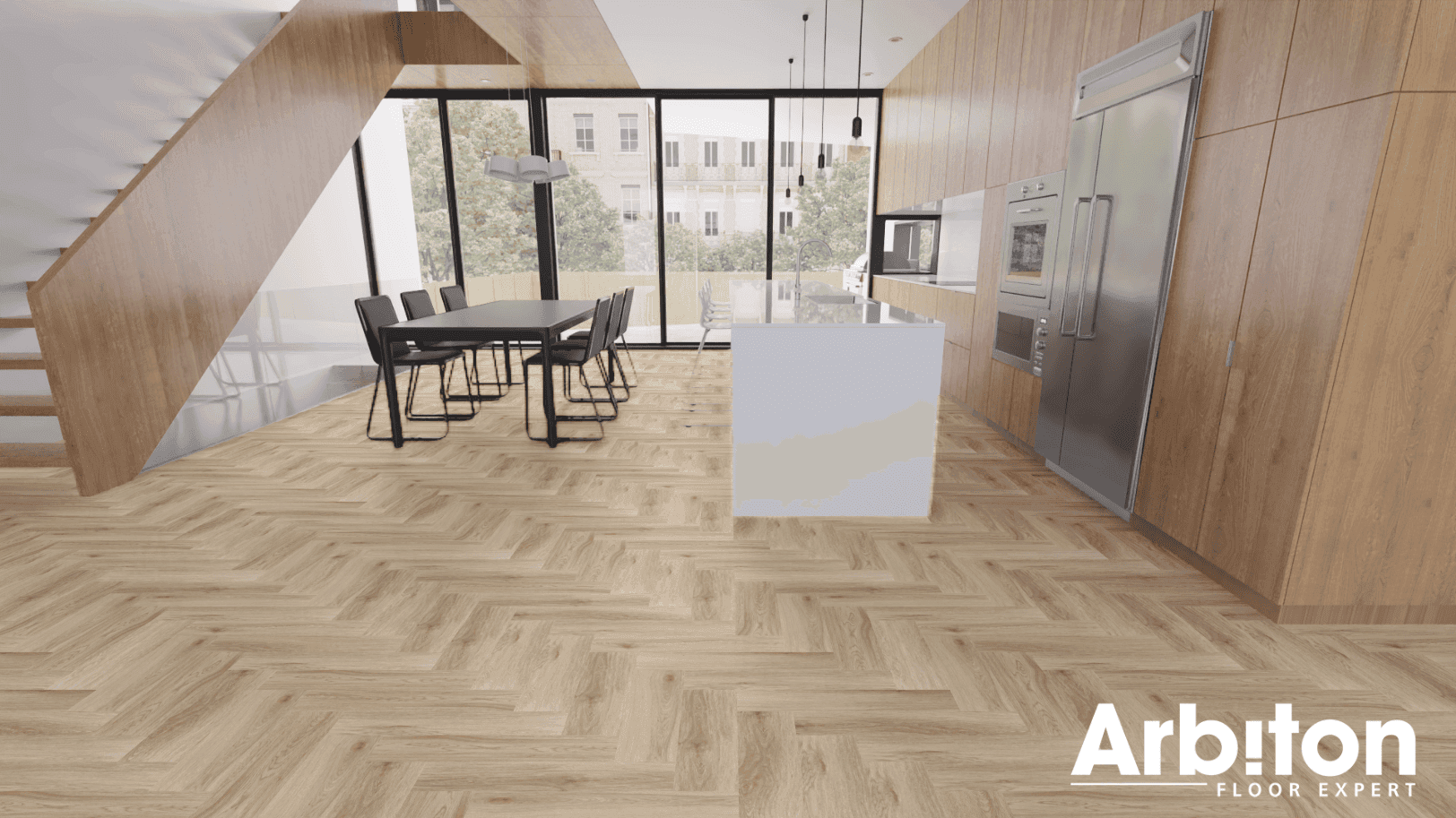 Panele winylowe ARBITON AMARON HERRINGBONE dąb Harlow CA 158 klasa 33, gr.5mm, 4V (1op.=16szt.=1,402m2) jodełka 2