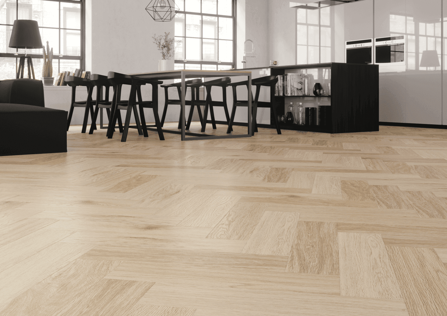 Panele winylowe ARBITON AMARON HERRINGBONE dąb Harlow CA 158 klasa 33, gr.5mm, 4V (1op.=16szt.=1,402m2) jodełka 4