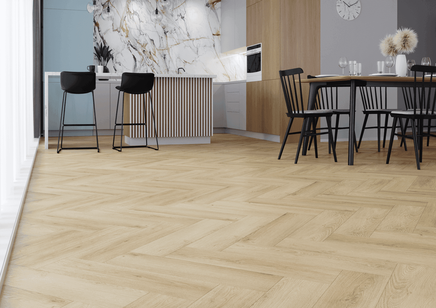 Panele winylowe ARBITON AMARON HERRINGBONE dąb Preston CA 167 klasa 33, gr.5mm, 4V (1op.=16szt.=1,402m2) jodełka 5