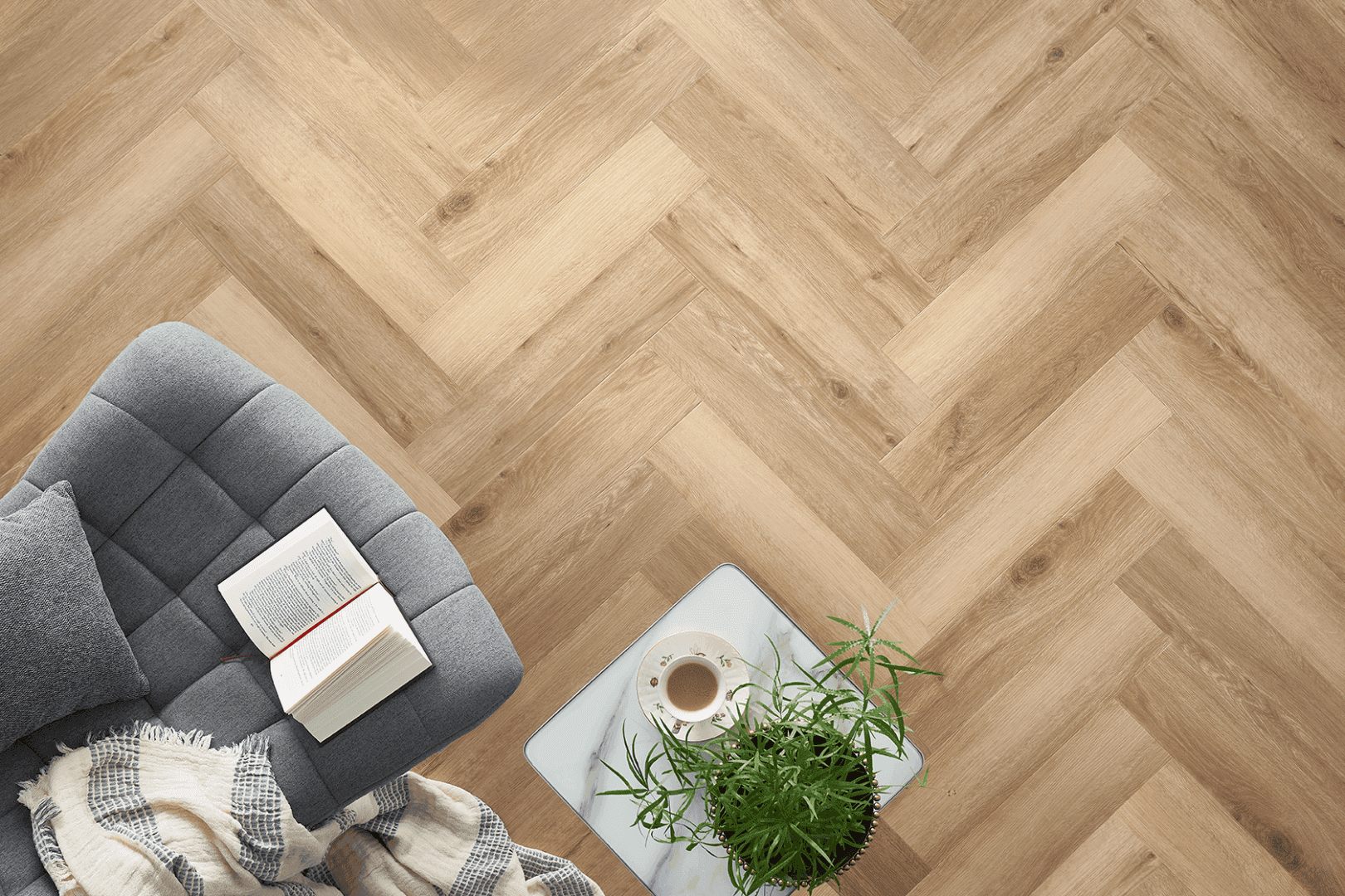 Panele winylowe ARBITON AMARON HERRINGBONE dąb Wembley CA 159 klasa 33, gr.5mm, 4V (1op.=16szt.=1,402m2) jodełka 6