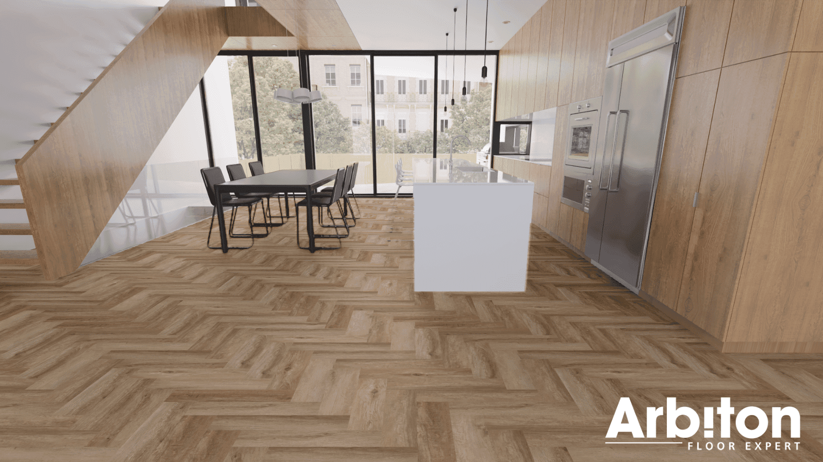 Panele winylowe ARBITON AMARON HERRINGBONE dąb Windsor CA 184 klasa 33, gr.5mm, 4V (1op.=16szt.=1,402m2) jodełka 2