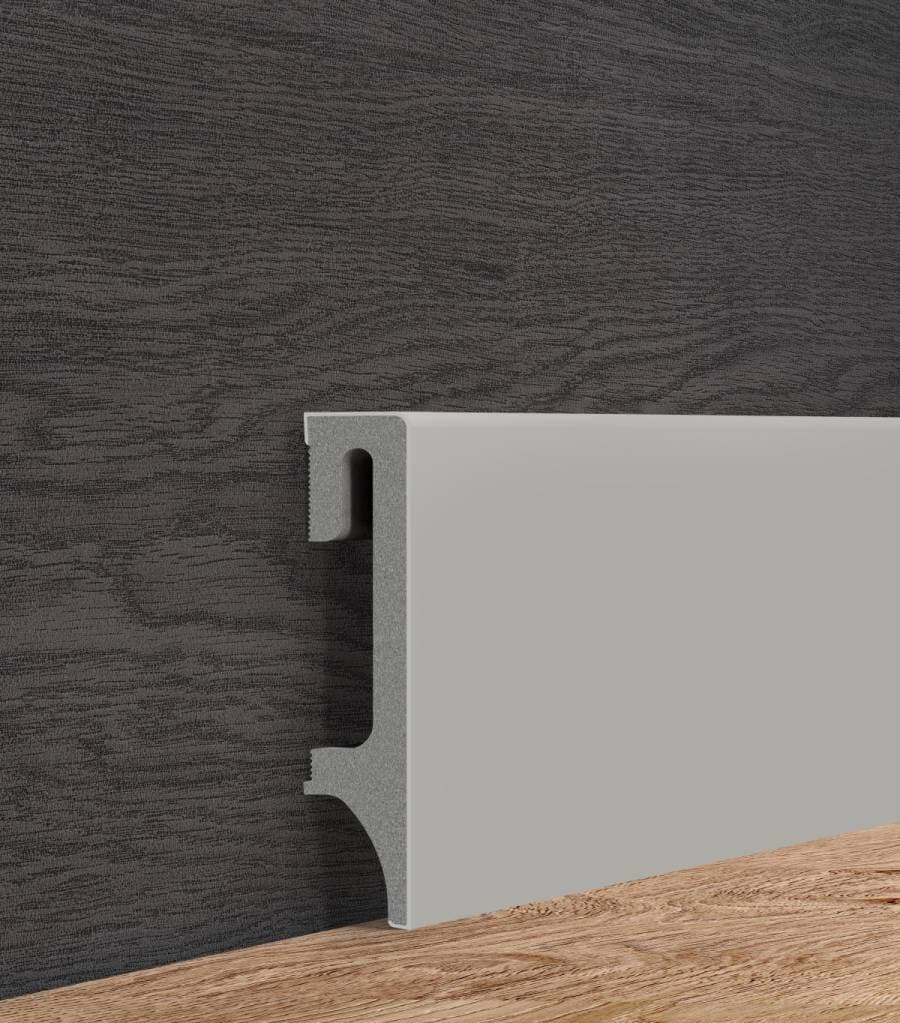 Listwa przypodłogowa VOX ESPUMO 203 szara wysokość 8 cm, szerokość krycia 1,6 cm dł 2400cm 3