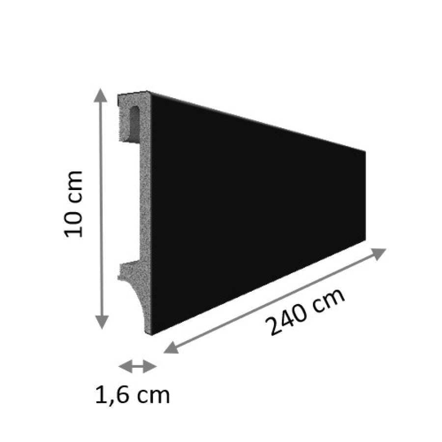 Listwa przypodłogowa VOX ESPUMO 406 czarna wysokość 10 cm, szerokość krycia 1,6 cm dł 2400cm 15