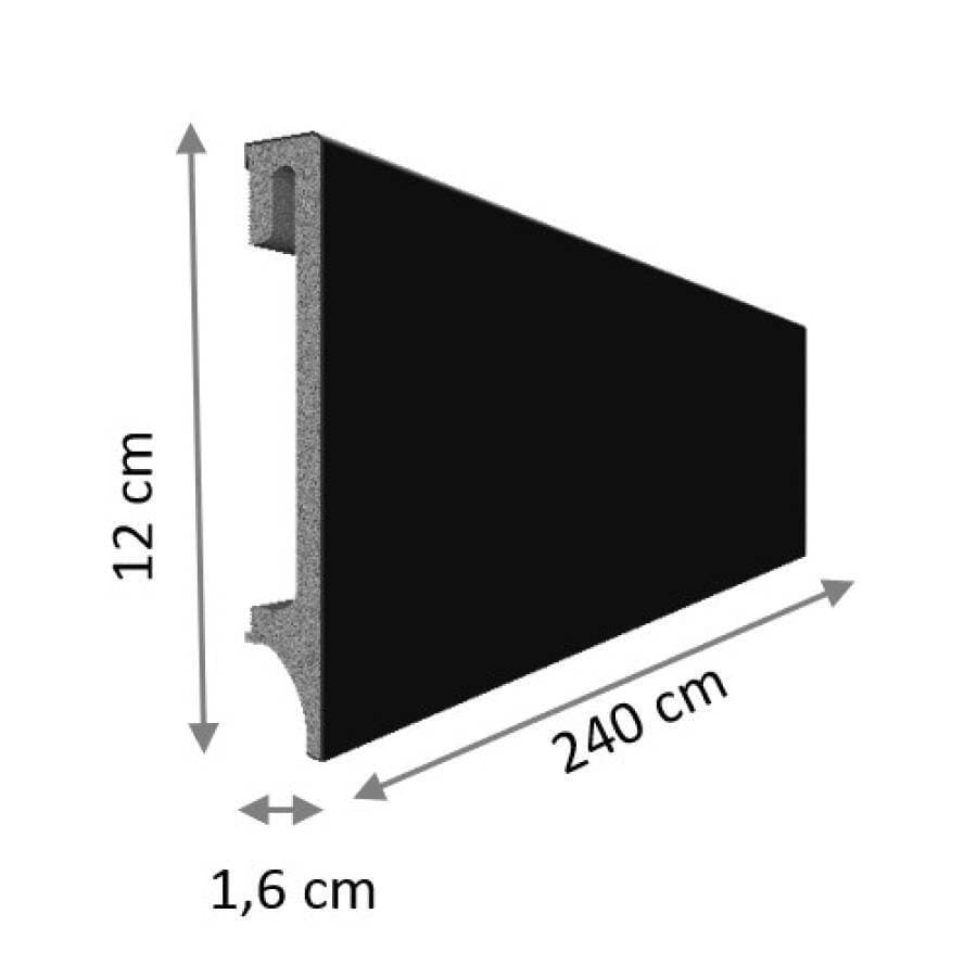 Listwa przypodłogowa VOX ESPUMO 506 czarna wysokość 12 cm, szerokość krycia 1,6 cm dł 2400cm 15