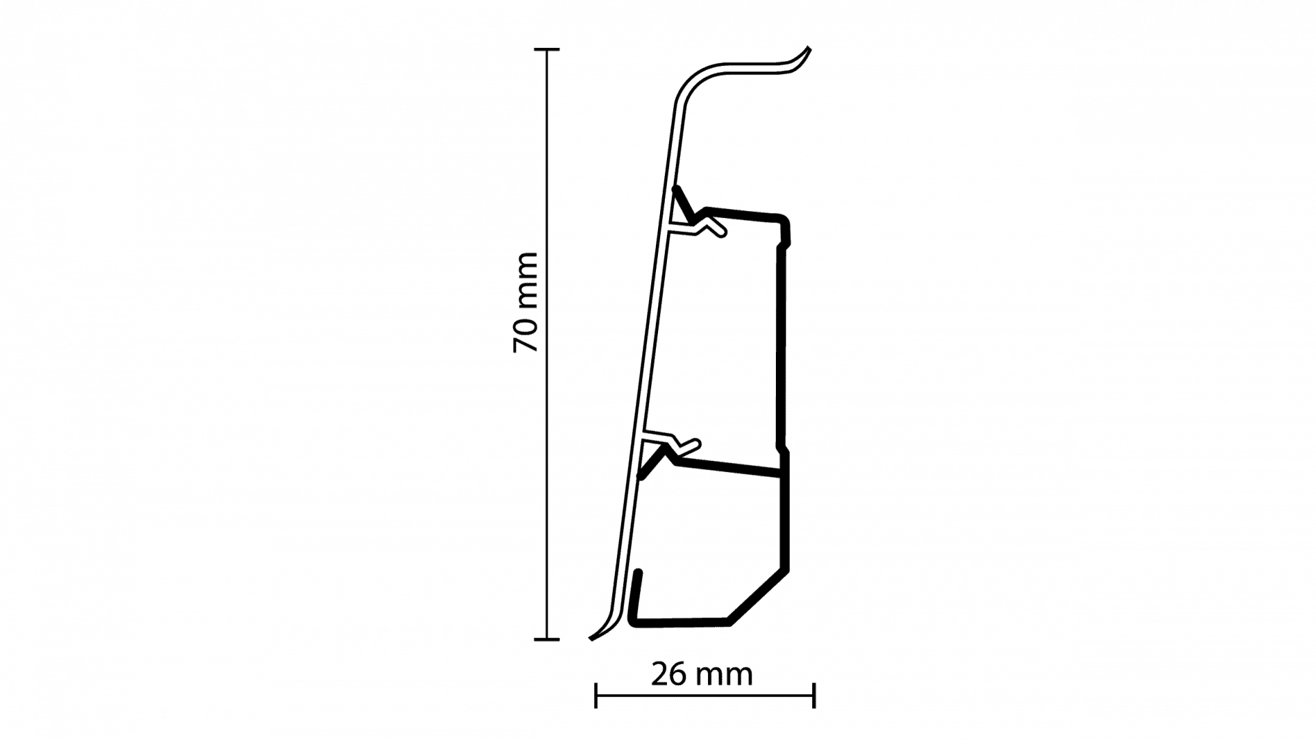 Listwa przypodłogowa ARBITON INDO dąb windston 05 wysokość 7 cm, szerokość krycia 2,6 cm, dł 2500cm 2