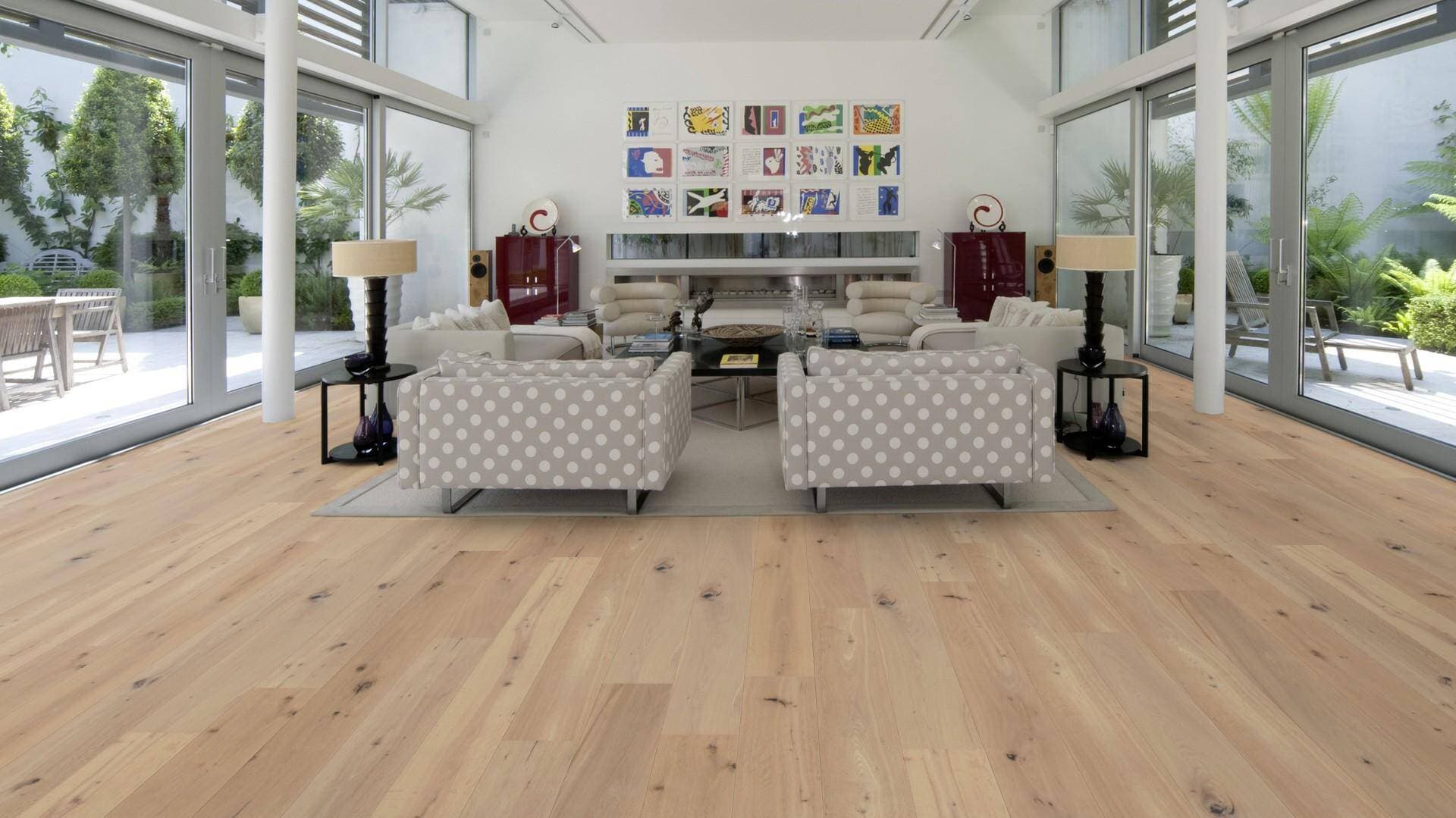 Podłoga drewniana WICANDERS WOOD PARQUET dąb Keppel  RW04446B, gr.14mm, 2V (1opk.=8szt.=2,888m2) deska 1-lamelowa, lakier biały super mat 5