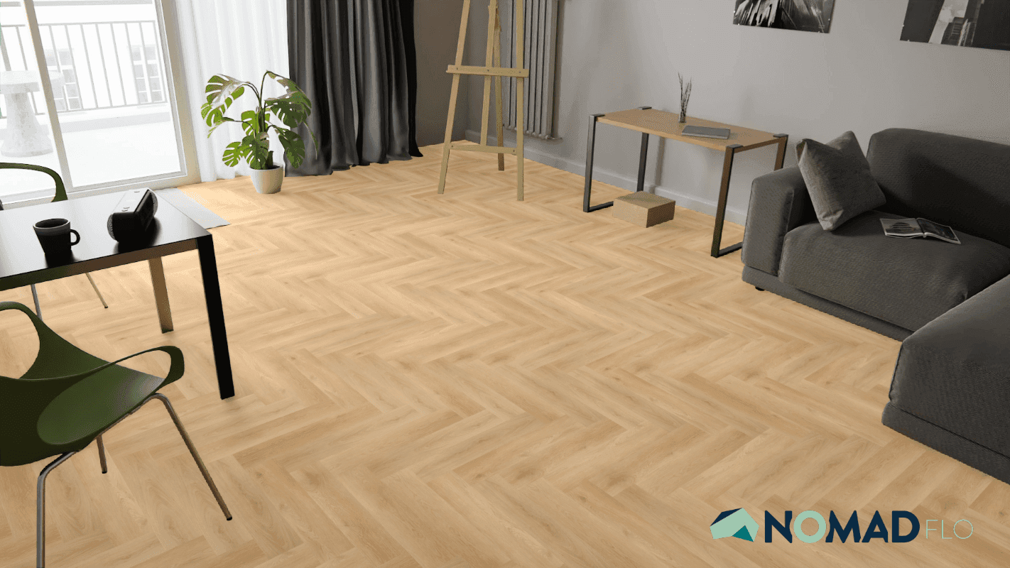 Panele winylowe Nomad Flo PREMIUM HERRINGBONE Laxe NF10938 klasa 33, gr.6m, 4V, (1op.=1,588m2) 9