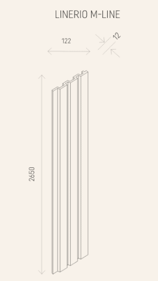 Panel listwowy VOX Linerio M-LINE natural gr.12mm, szer.125mm*dł.2650 mm (1 szt.=0,3313 m2) 9