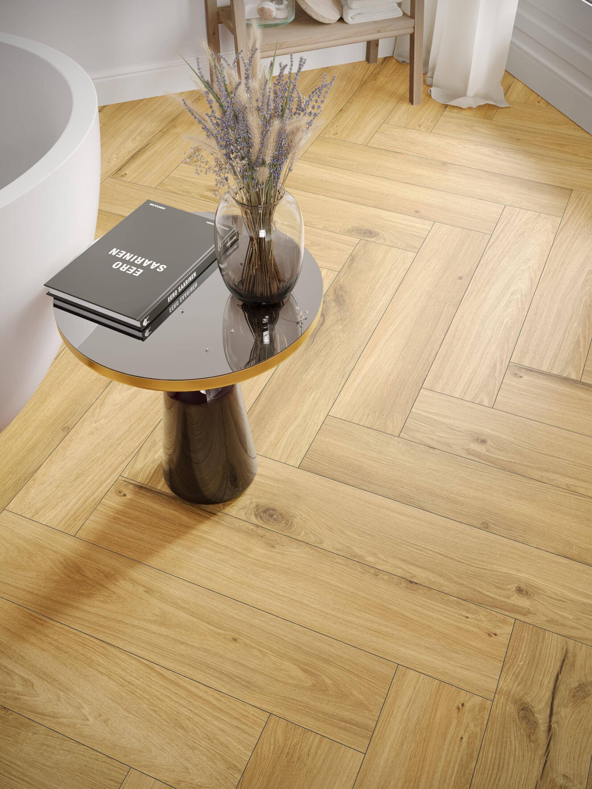 Panele winylowe THE FLOOR HERRINGBONE Honey Oak P7001HB, klasa 34, gr.6mm, 4V (1opk.=16szt.=1,752m2) 4