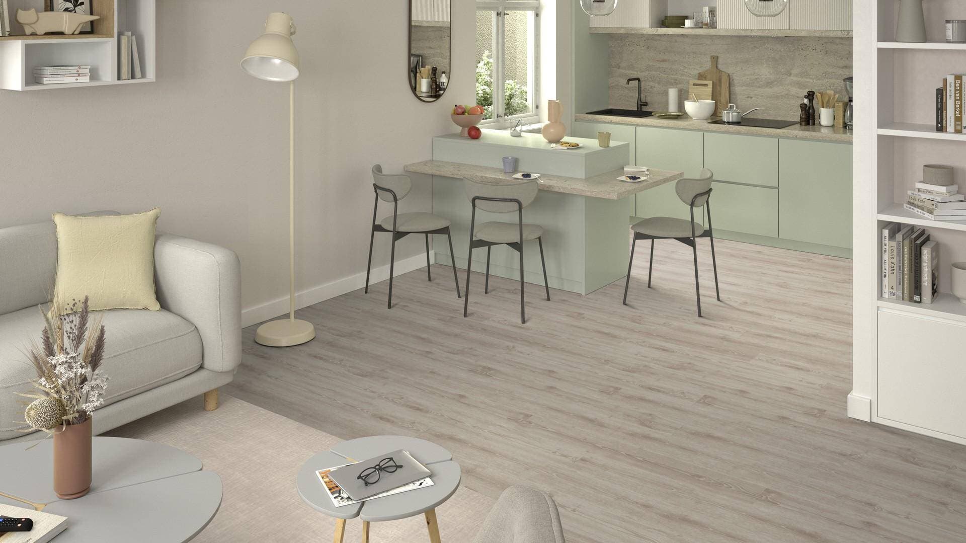 Panele winylowe Tarkett STARFLOOR SOLID 55 scandinavian oak medium beige 36021101 klasa 33, gr.5mm, 4V (1opk.=7szt.=1,61m2) 12