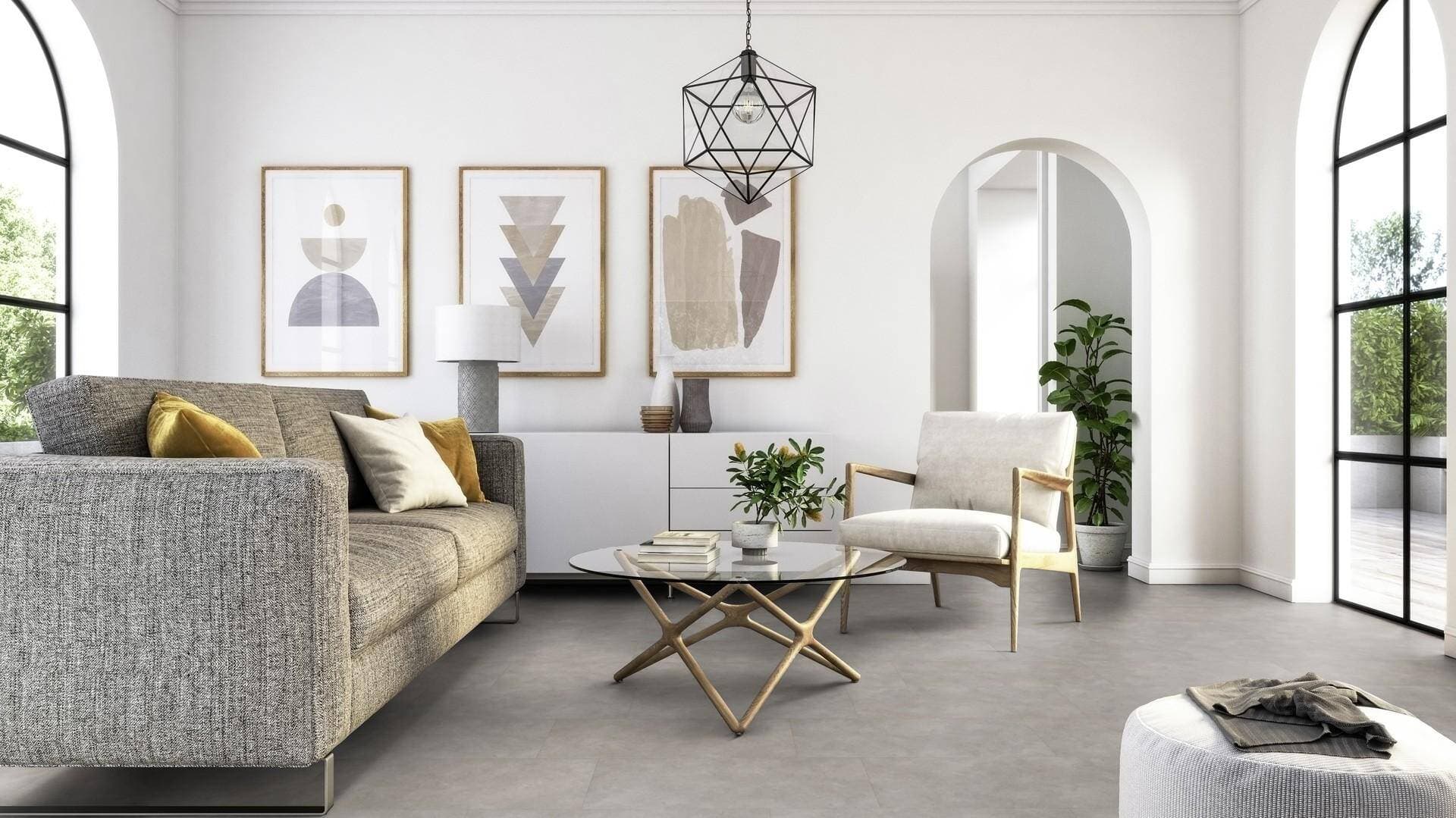 Panele winylowe Tarkett STARFLOOR ULTIMATE 55 timeless concrete light grey 35993020 gr.6,5mm, 4V (1opk.=7szt.=1,26m2) płytki 8