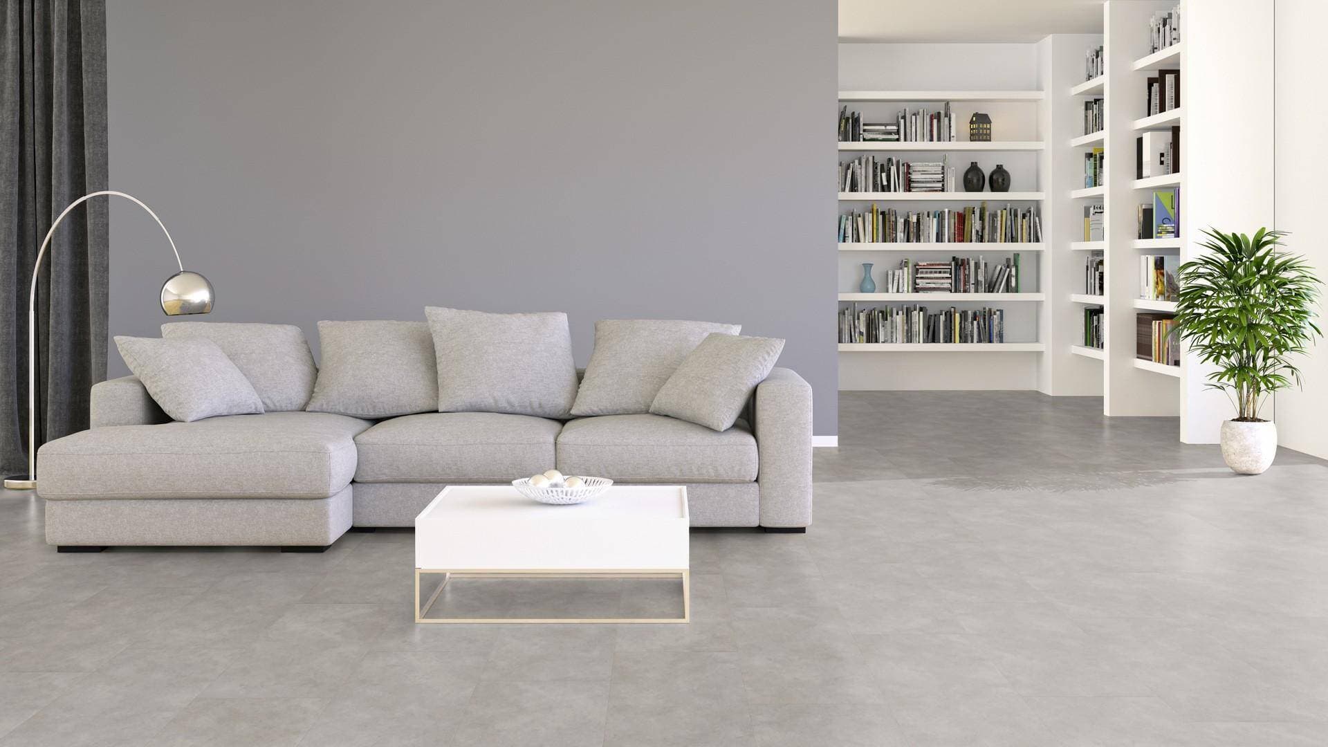Panele winylowe Tarkett STARFLOOR ULTIMATE 55 timeless concrete light grey 35993020 gr.6,5mm, 4V (1opk.=7szt.=1,26m2) płytki 11