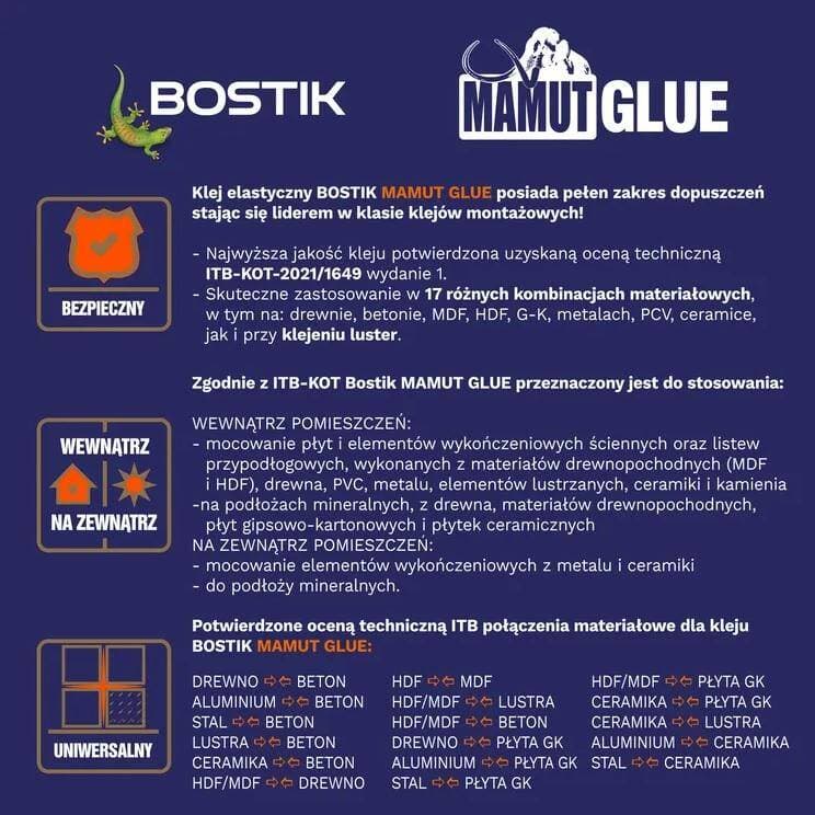 Klej montażowy 290ml MAMUT DEN BRAVEN 6
